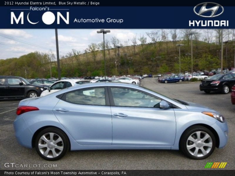 Blue Sky Metallic / Beige 2012 Hyundai Elantra Limited