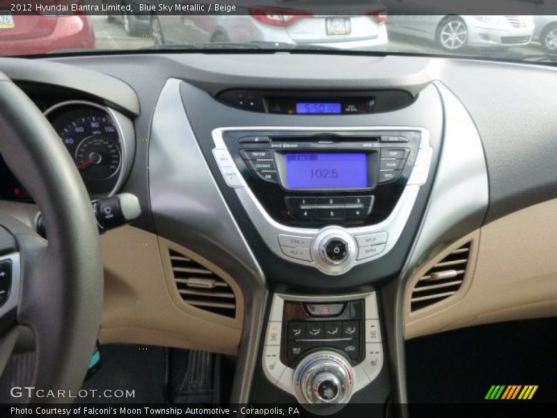 Blue Sky Metallic / Beige 2012 Hyundai Elantra Limited