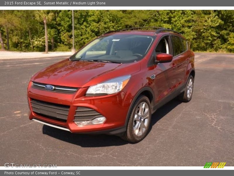 Sunset Metallic / Medium Light Stone 2015 Ford Escape SE