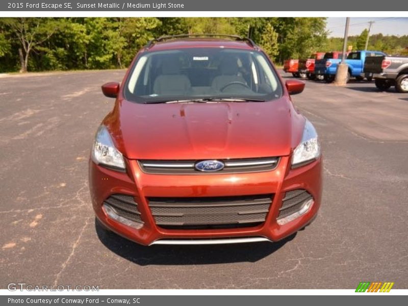 Sunset Metallic / Medium Light Stone 2015 Ford Escape SE