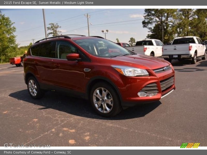Sunset Metallic / Medium Light Stone 2015 Ford Escape SE