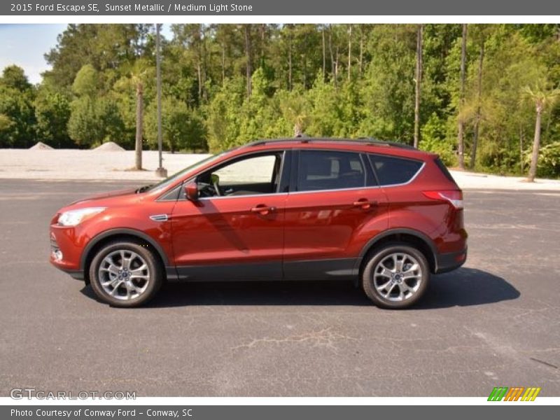 Sunset Metallic / Medium Light Stone 2015 Ford Escape SE