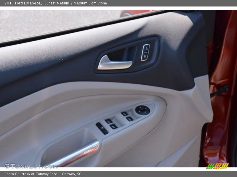 Sunset Metallic / Medium Light Stone 2015 Ford Escape SE