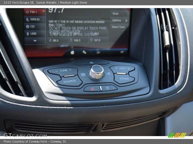 Sunset Metallic / Medium Light Stone 2015 Ford Escape SE