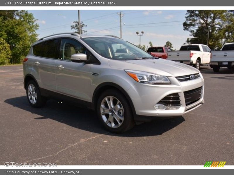 Ingot Silver Metallic / Charcoal Black 2015 Ford Escape Titanium
