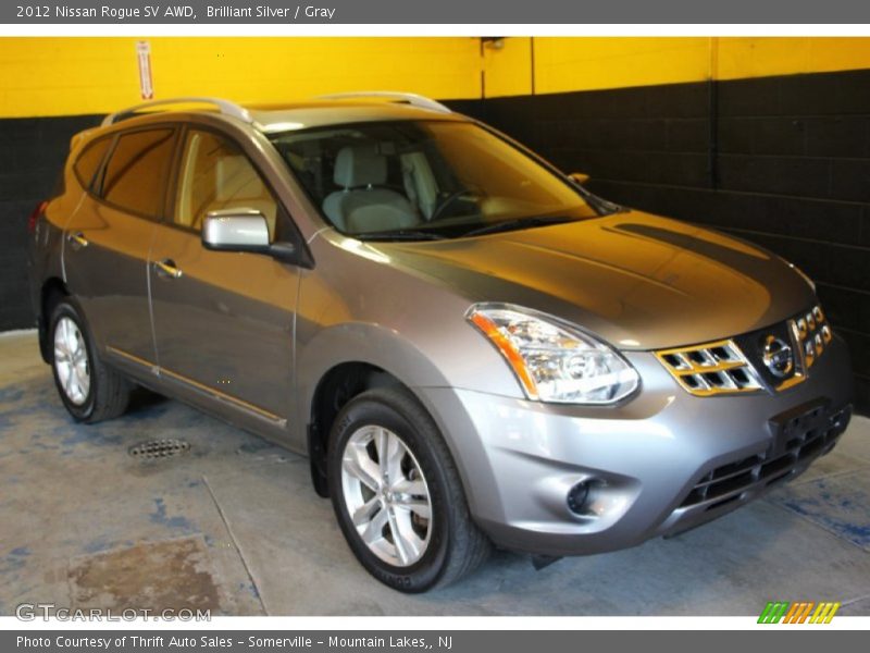 Brilliant Silver / Gray 2012 Nissan Rogue SV AWD