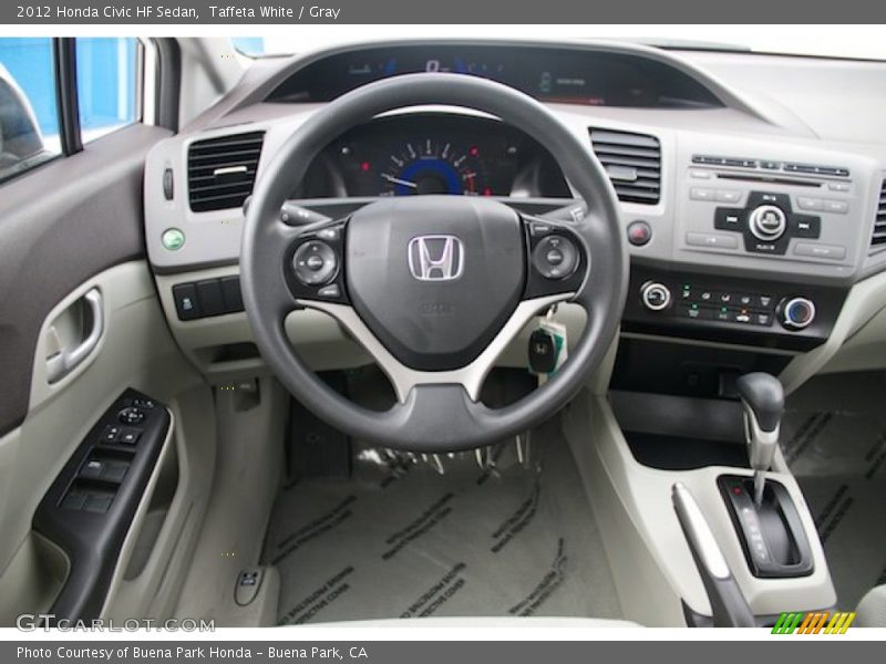 Taffeta White / Gray 2012 Honda Civic HF Sedan