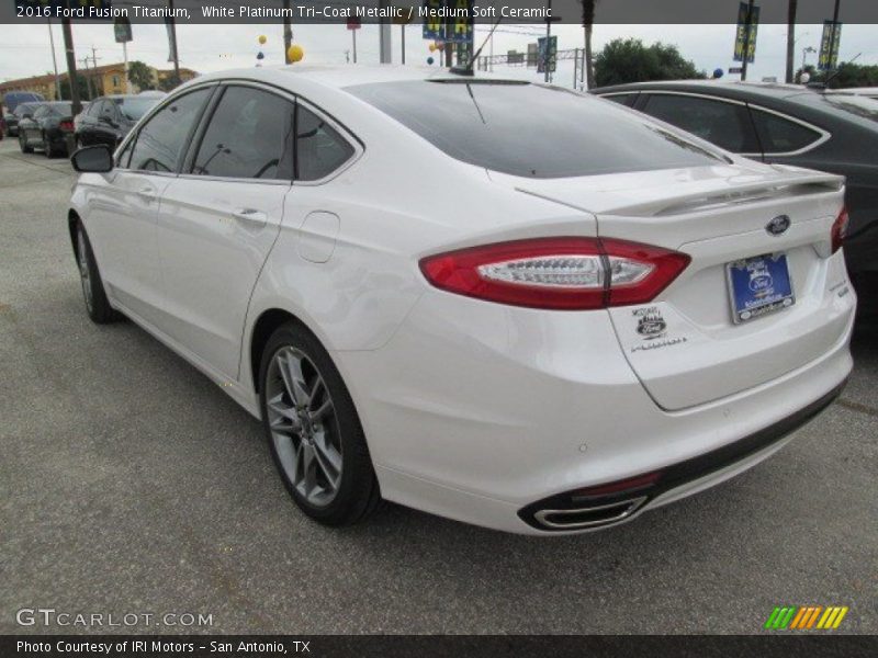 White Platinum Tri-Coat Metallic / Medium Soft Ceramic 2016 Ford Fusion Titanium