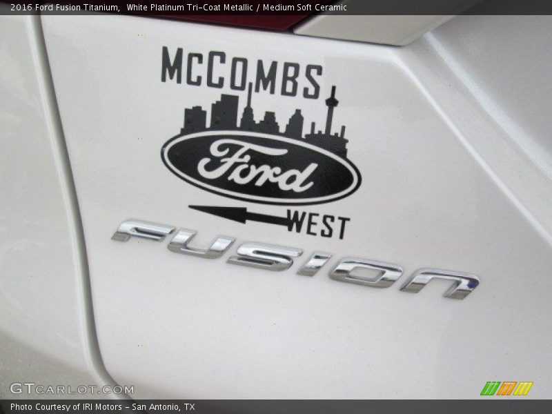 White Platinum Tri-Coat Metallic / Medium Soft Ceramic 2016 Ford Fusion Titanium