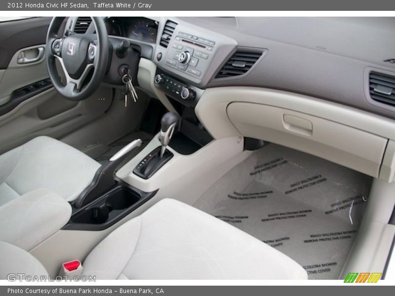 Taffeta White / Gray 2012 Honda Civic HF Sedan