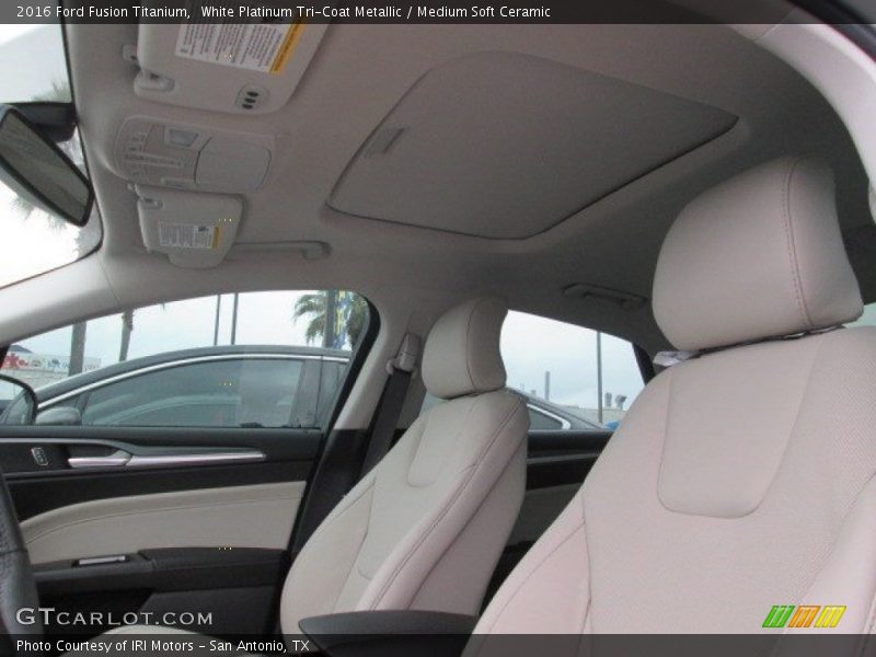 White Platinum Tri-Coat Metallic / Medium Soft Ceramic 2016 Ford Fusion Titanium