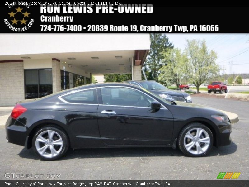 Crystal Black Pearl / Black 2011 Honda Accord EX-L V6 Coupe