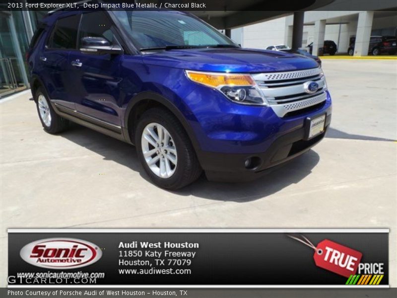Deep Impact Blue Metallic / Charcoal Black 2013 Ford Explorer XLT