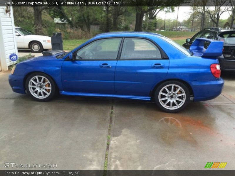 WR Blue Pearl / Blue Ecsaine/Black 2004 Subaru Impreza WRX STi