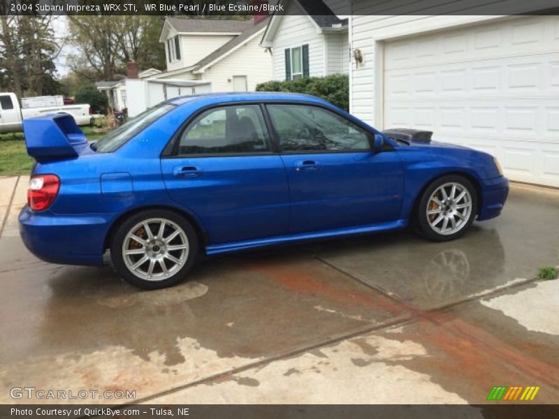 WR Blue Pearl / Blue Ecsaine/Black 2004 Subaru Impreza WRX STi