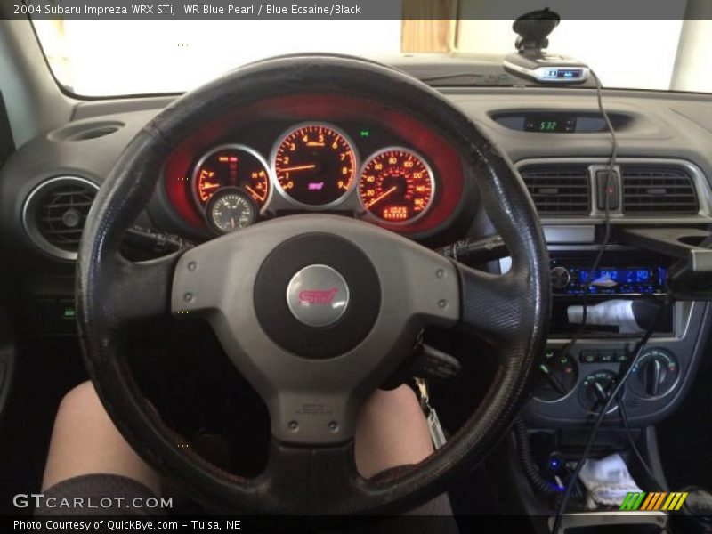 WR Blue Pearl / Blue Ecsaine/Black 2004 Subaru Impreza WRX STi