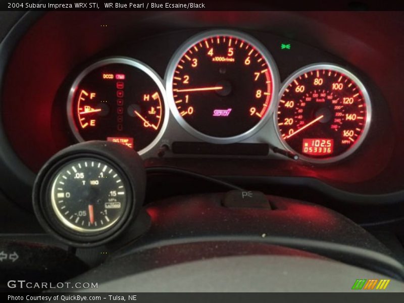 WR Blue Pearl / Blue Ecsaine/Black 2004 Subaru Impreza WRX STi