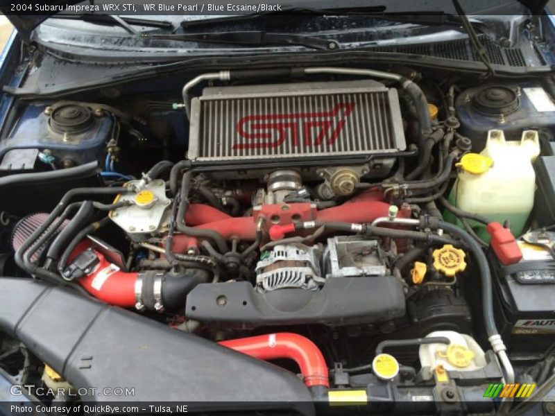 WR Blue Pearl / Blue Ecsaine/Black 2004 Subaru Impreza WRX STi