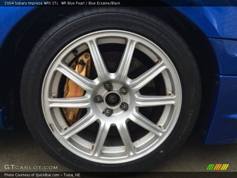 WR Blue Pearl / Blue Ecsaine/Black 2004 Subaru Impreza WRX STi