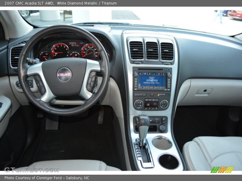 White Diamond Metallic / Titanium 2007 GMC Acadia SLT AWD
