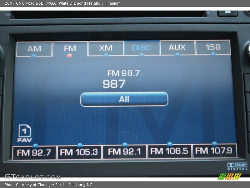White Diamond Metallic / Titanium 2007 GMC Acadia SLT AWD