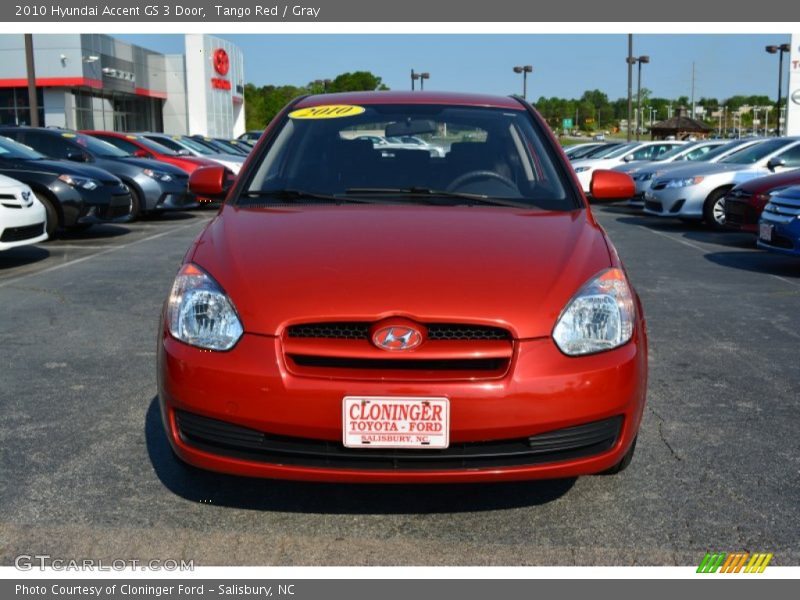 Tango Red / Gray 2010 Hyundai Accent GS 3 Door