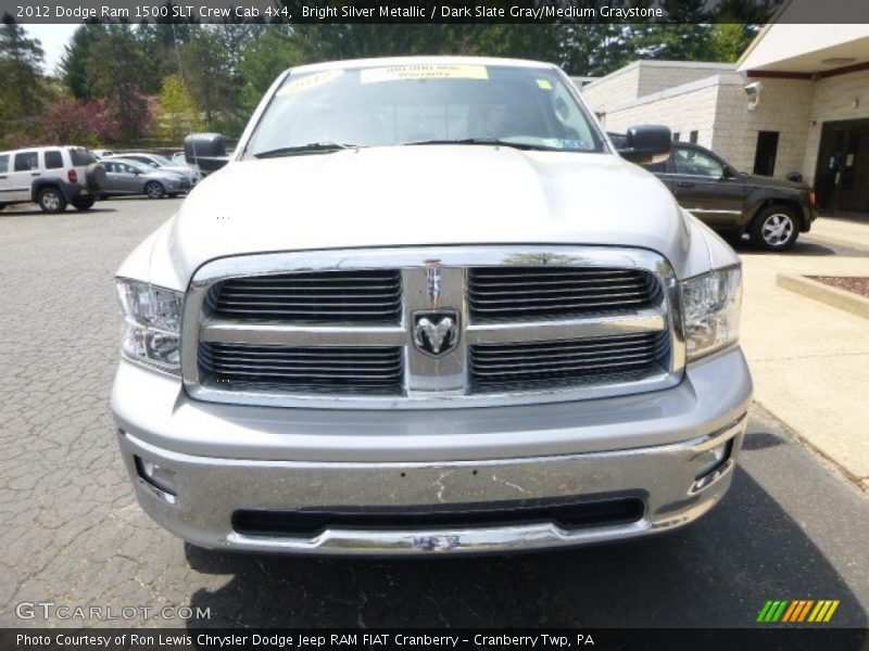 Bright Silver Metallic / Dark Slate Gray/Medium Graystone 2012 Dodge Ram 1500 SLT Crew Cab 4x4