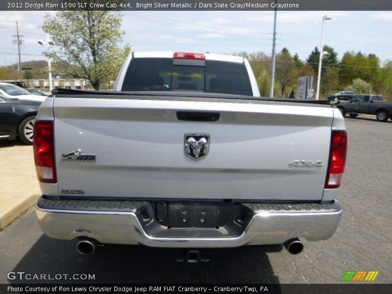 Bright Silver Metallic / Dark Slate Gray/Medium Graystone 2012 Dodge Ram 1500 SLT Crew Cab 4x4