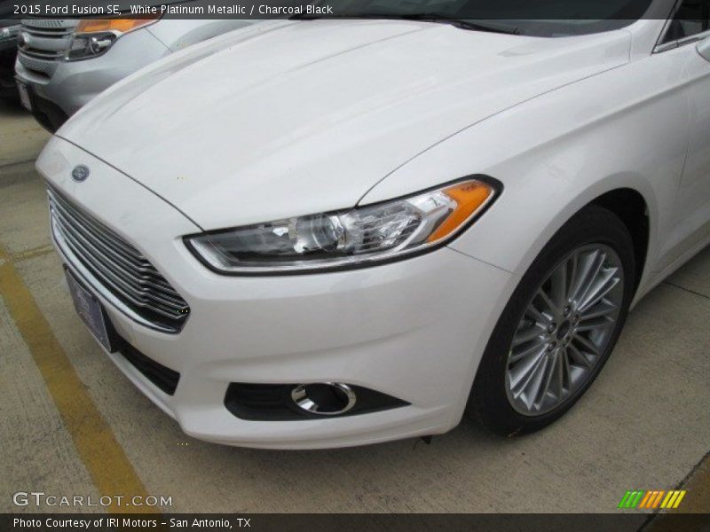 White Platinum Metallic / Charcoal Black 2015 Ford Fusion SE