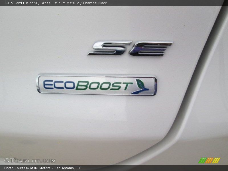 White Platinum Metallic / Charcoal Black 2015 Ford Fusion SE