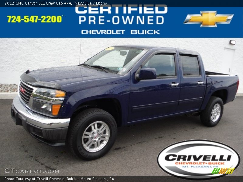 Navy Blue / Ebony 2012 GMC Canyon SLE Crew Cab 4x4