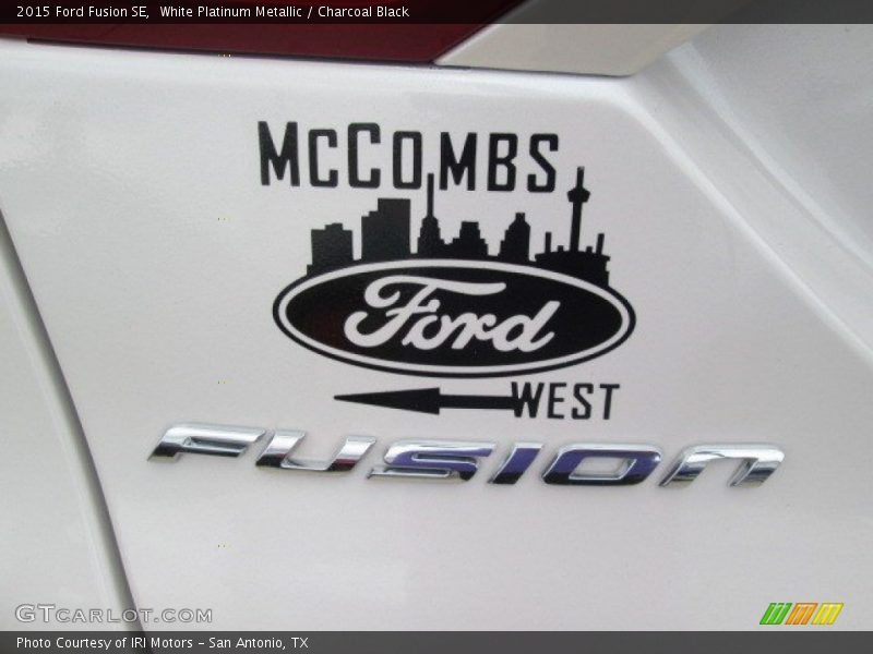 White Platinum Metallic / Charcoal Black 2015 Ford Fusion SE