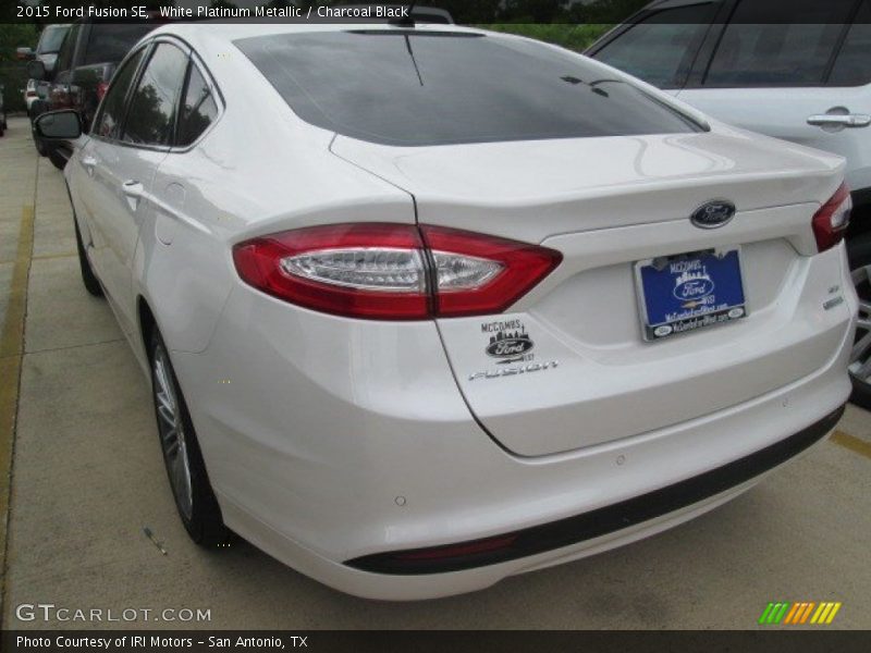 White Platinum Metallic / Charcoal Black 2015 Ford Fusion SE