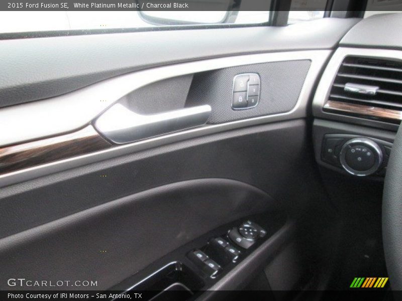 White Platinum Metallic / Charcoal Black 2015 Ford Fusion SE