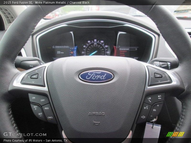 White Platinum Metallic / Charcoal Black 2015 Ford Fusion SE
