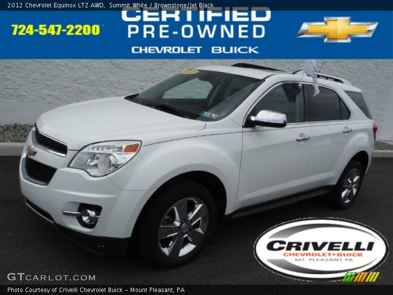 Summit White / Brownstone/Jet Black 2012 Chevrolet Equinox LTZ AWD