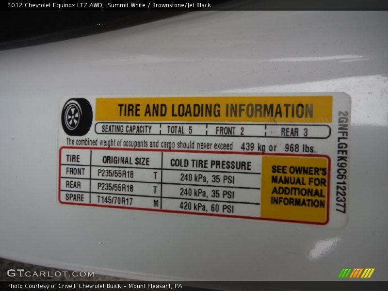 Summit White / Brownstone/Jet Black 2012 Chevrolet Equinox LTZ AWD