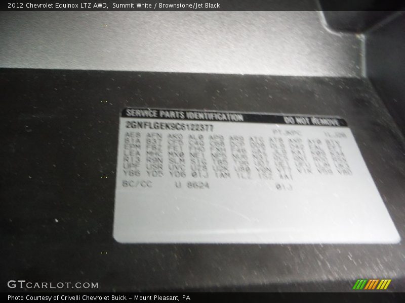 Summit White / Brownstone/Jet Black 2012 Chevrolet Equinox LTZ AWD