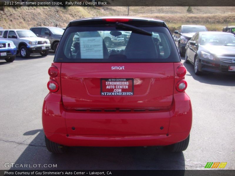 Rally Red / Design Black 2012 Smart fortwo passion coupe