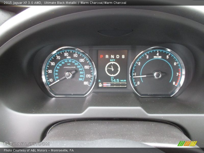 Ultimate Black Metallic / Warm Charcoal/Warm Charcoal 2015 Jaguar XF 3.0 AWD