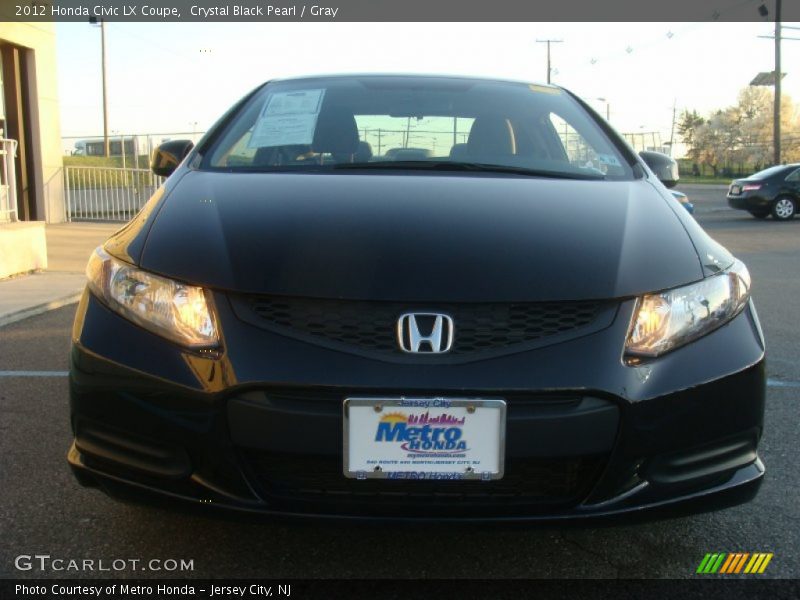 Crystal Black Pearl / Gray 2012 Honda Civic LX Coupe
