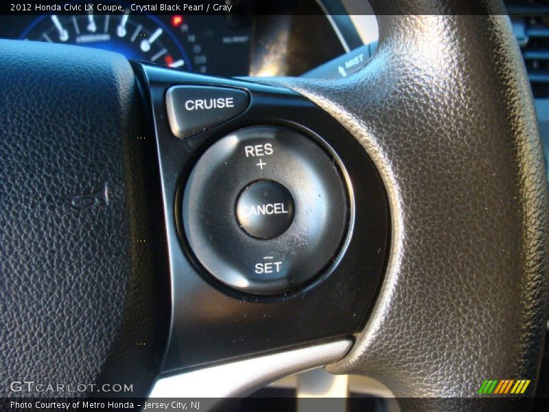 Crystal Black Pearl / Gray 2012 Honda Civic LX Coupe