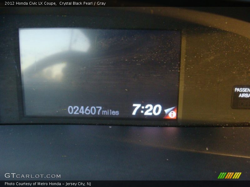 Crystal Black Pearl / Gray 2012 Honda Civic LX Coupe