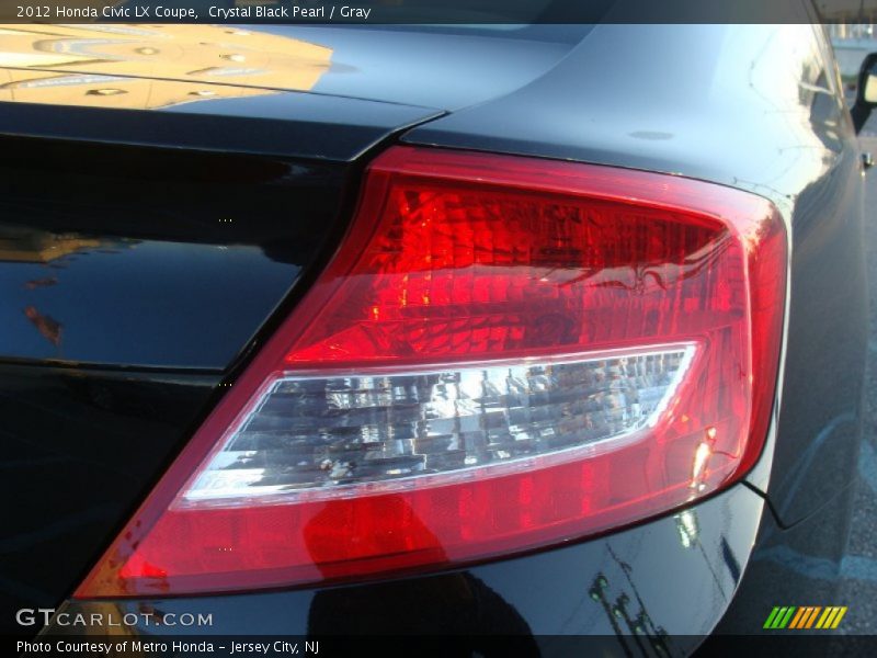 Crystal Black Pearl / Gray 2012 Honda Civic LX Coupe