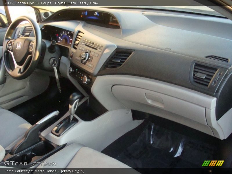 Crystal Black Pearl / Gray 2012 Honda Civic LX Coupe