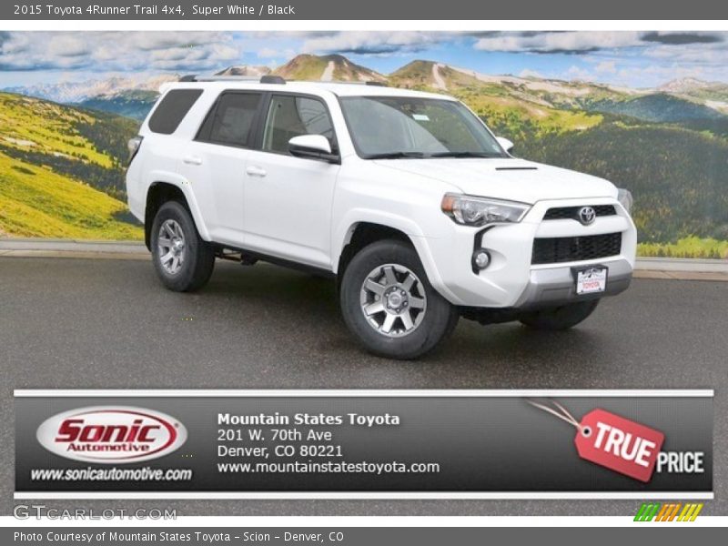 Super White / Black 2015 Toyota 4Runner Trail 4x4