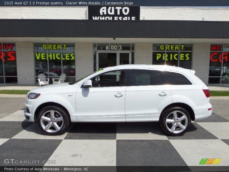Glacier White Metallic / Cardamom Beige 2015 Audi Q7 3.0 Prestige quattro