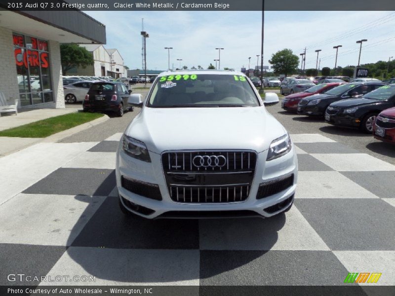 Glacier White Metallic / Cardamom Beige 2015 Audi Q7 3.0 Prestige quattro