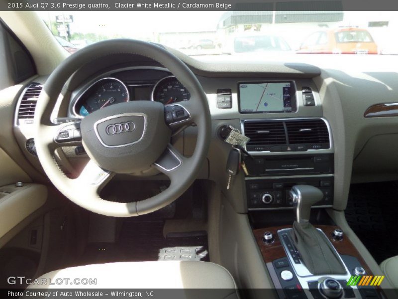 Glacier White Metallic / Cardamom Beige 2015 Audi Q7 3.0 Prestige quattro