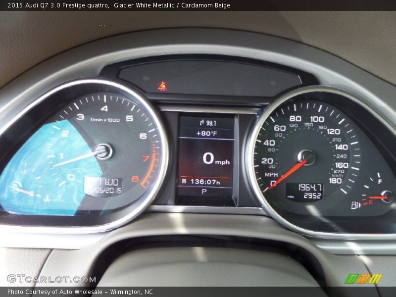 Glacier White Metallic / Cardamom Beige 2015 Audi Q7 3.0 Prestige quattro